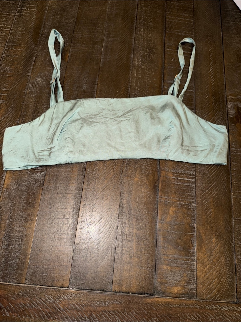 Anthropologie Sage Green Pleated Bralette